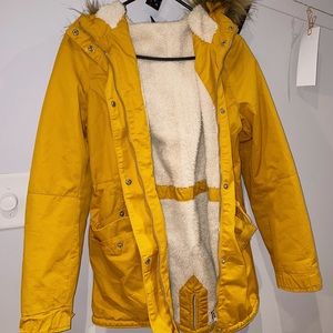 Size 6 (medium) Mustard Yellow Winter Coat H&M